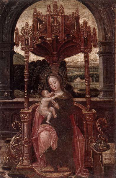 unknow artist The virgin and child enthroned Norge oil painting art